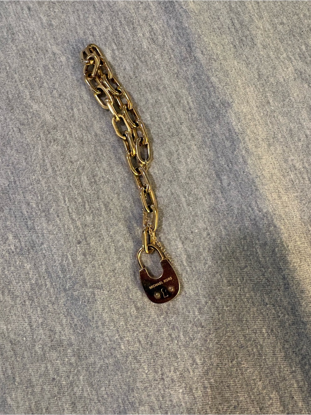 Michael Kors Gold-Tone Link Charm Bracelet with Padlock Accent